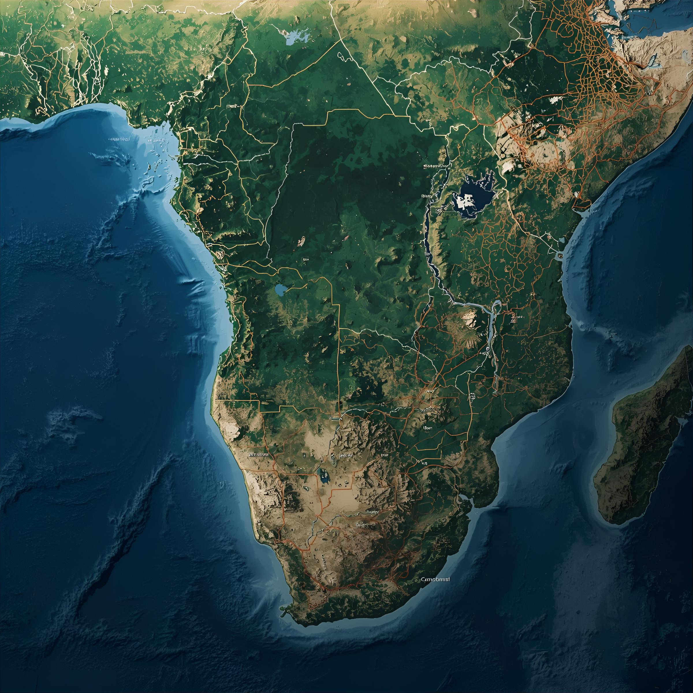 Mapa da África Subsaariana